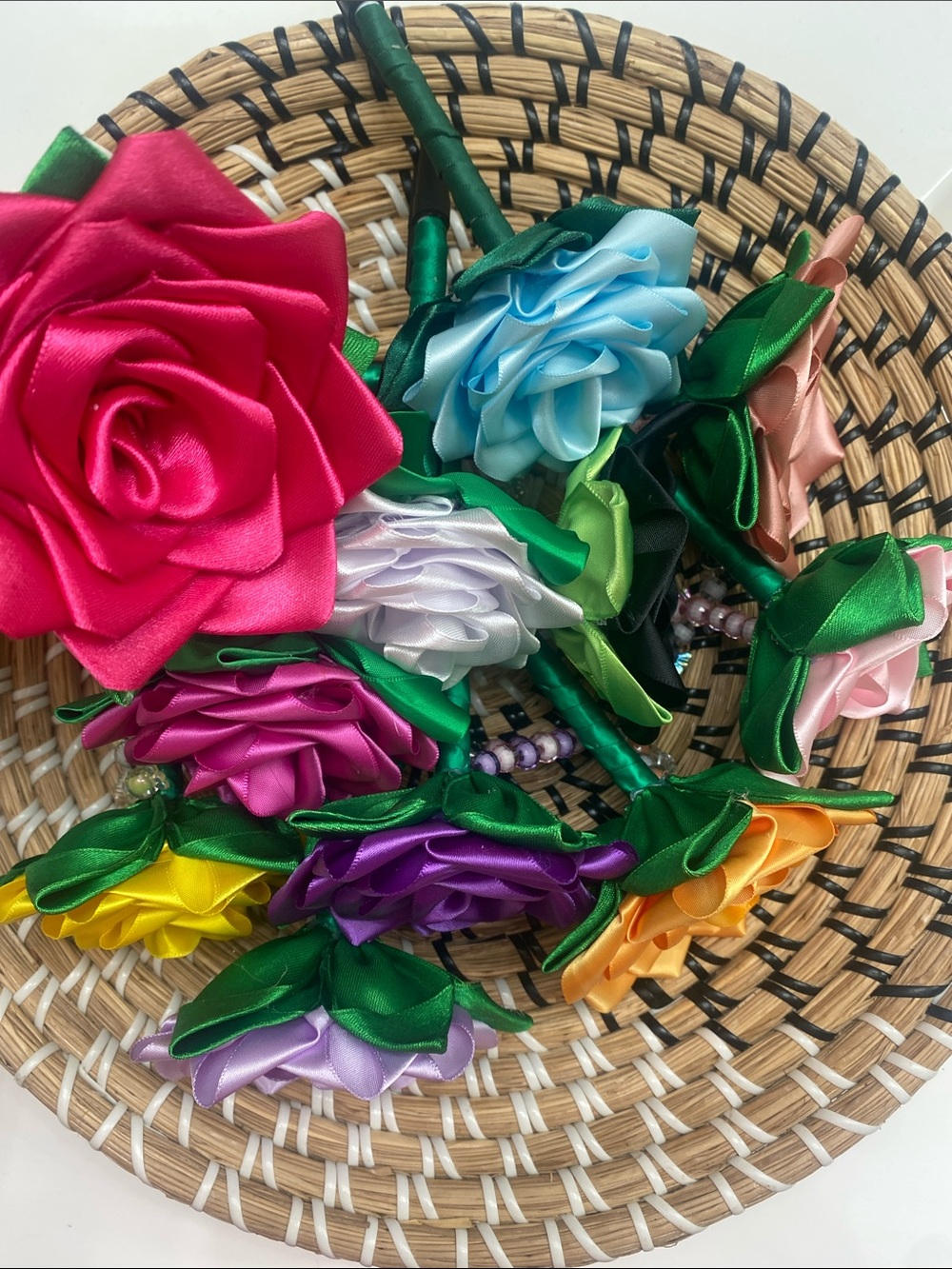 Hand Crafted Satin Rose Pen - Picture 3 of 5